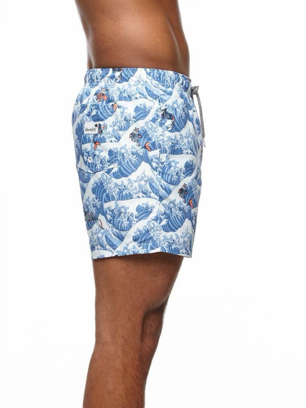 Men’s Boardies Koi Waves Board Shorts Swim Trunks size large 5 inch inseam